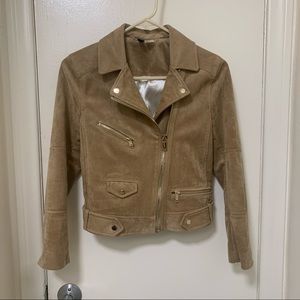 NWOT Tan Suede Moto Style Jacket